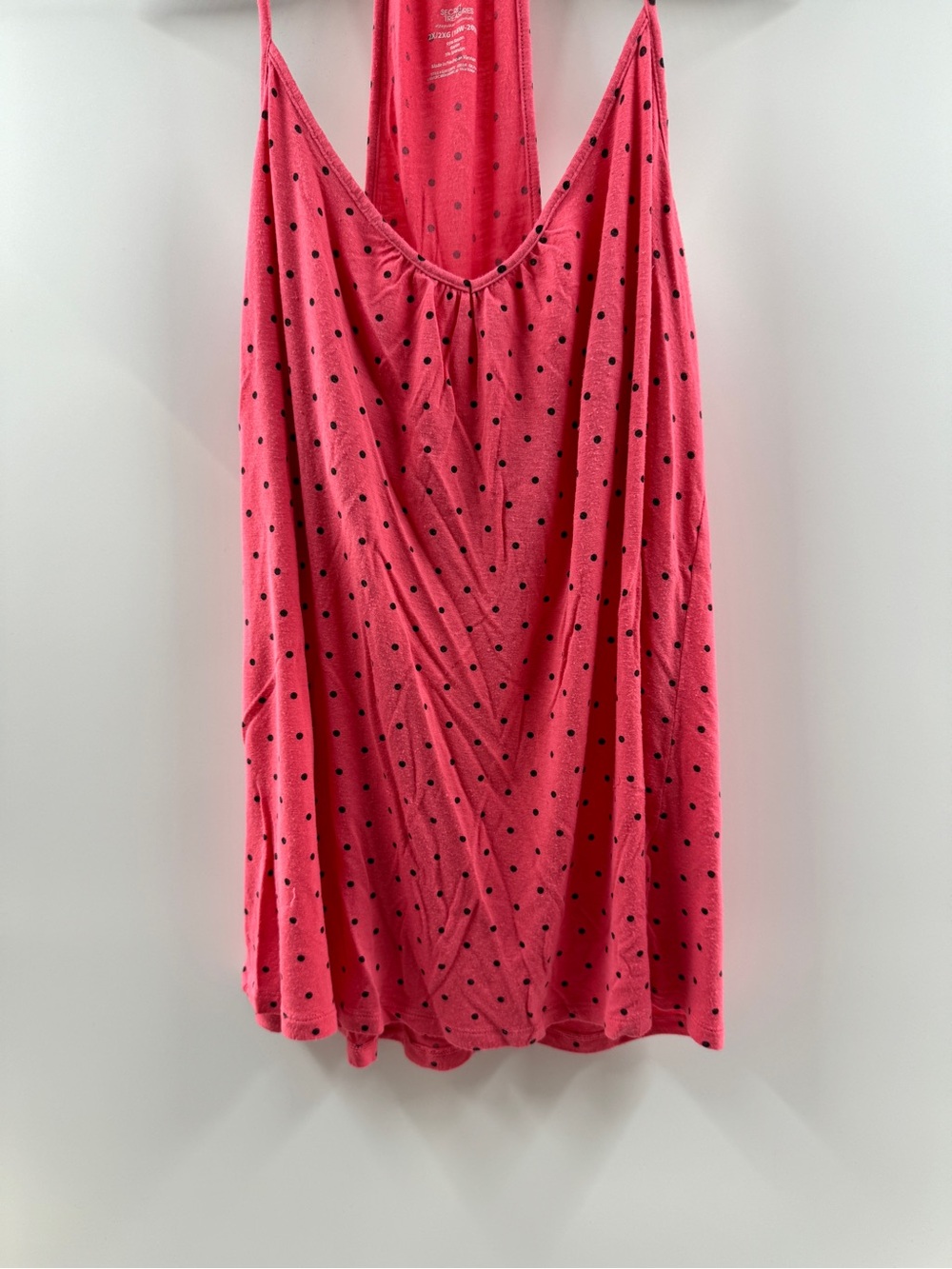 Secret Treasures Pink Polka Dot Sleep Tank Top with Built-In Shelf Bra – Women's - Picture 3 of 9